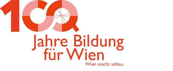 Logo 100 Jahre Bildung für Wien. Wien macht schlau